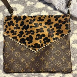 Authentic lv leopard patch bag
